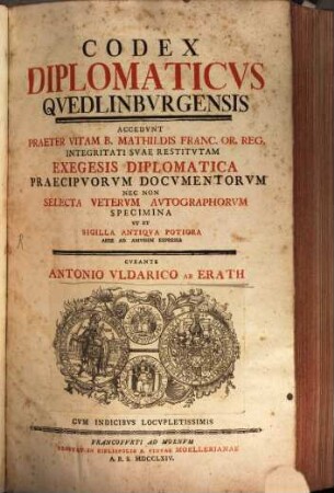 Codex Diplomaticvs Qvedlinbvrgensis