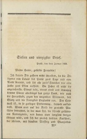Sieben und vierzigster Brief.