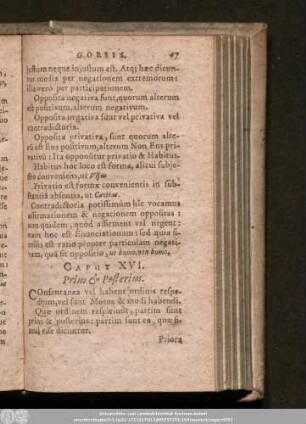 Caput XVI. Prius & Posterius.