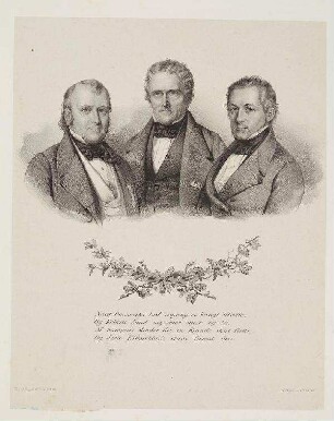 Bildnis von Joachim Friedrich Schouw (1789-1852), Henrik Nikolai Clausen 1793-1877), Laurits Nicolai Hvidt (177-1856)