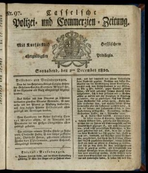 Nr. 97, Sonnabend, den 2ten December 1820