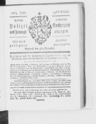 49tes Stück., Ausgabe vom 3. Dezember 1783