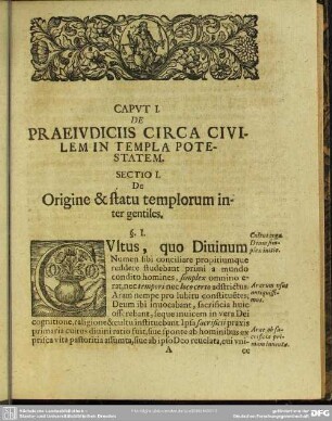 Caput I. De Praejudiciis Circa Civilem in Templa Potestatem