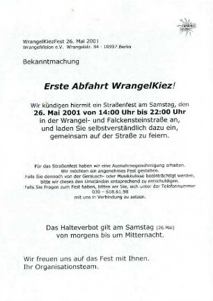 Flugschrift: WrangelKiezFest 2001