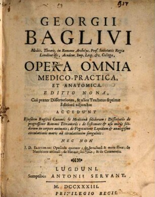 Opera omnia medico-practica, et anatomica