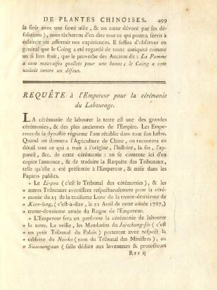 Requéte à l'Empereur pour la cérémonie du labourage