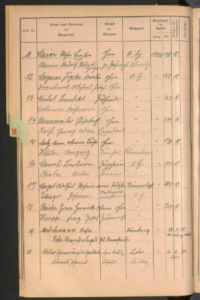 Standesamtsbuch der Stadt Aschaffenburg: Register Eheschließungen 1927 - 1929