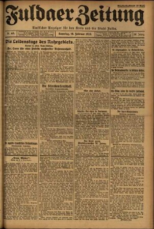 Erste Ausgabe vom Sonntag, den 18. Februar 1923.