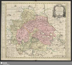 Accurate Geographische Delineation der Graffschafft Mannsfelt Sowohl Chur Sächsisch. als Brandenb. Hoheit : benebst denen Aemtern Sangerhausen, Zuerfurth, Sittichenbach, Allstaedt und andern angrentzenden Gegenden