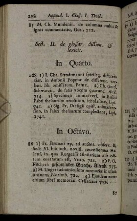 Sect. II. de glossar. dictiion & lexicis.