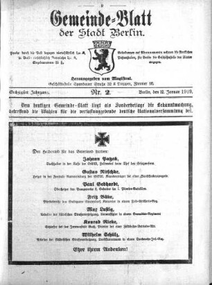 1919,2: Nr. 2, 12. Januar 1919