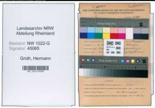 Entnazifizierung Hermann Groth , geb. 04.12.1898 (Bueroangestellter)