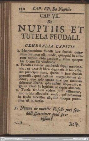 Cap. VII. De Nuptiis Et Tutela Feudali