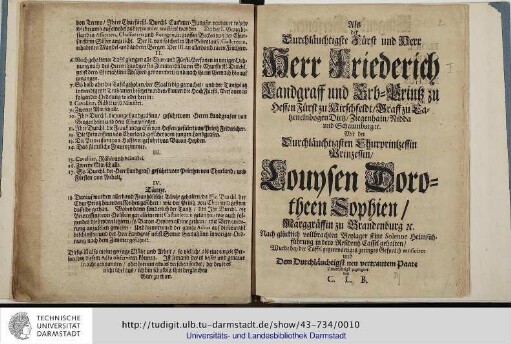 Als der Durchlauchtigste Fürst und Herr Friederich ... (Singende Personen: Flora, Ceres, Pomona, Bacchus, Mercurius, Neptunus)
