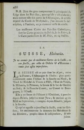 [Chapitre VIII.] La Suisse, Helvetia.