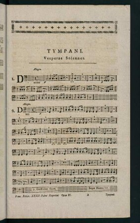 1-8, Tympani. Vesperae Solennes.