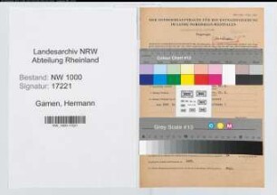 Entnazifizierung Hermann Gamen, geb. 03.11.1888 (Buchhalter)