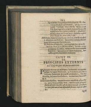 Caput IIX. De Principiis Externis Actionum Humanarum.