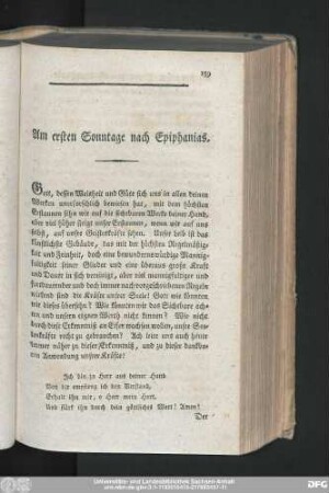 Am ersten Sonntage nach Epiphanias.