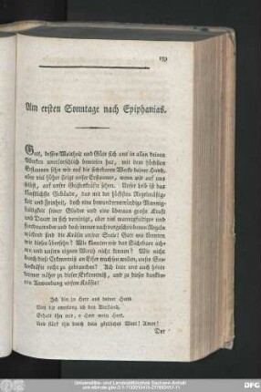 Am ersten Sonntage nach Epiphanias.