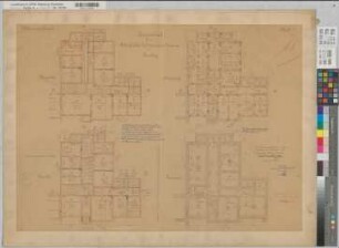 Arnsberg (Arnsberg) Lehrerinnenseminar Wohnflügel Blatt 1 Grundrisse 1905 1 : 100 60 x 82,5 Pause Gutenschwager, Kreisbauinspektor Staatshochbauamt Arnsberg