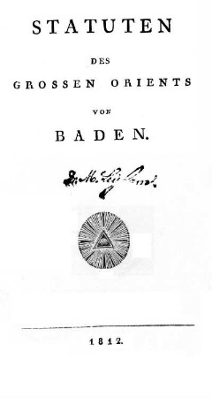 Statuten des Grossen Orients von Baden
