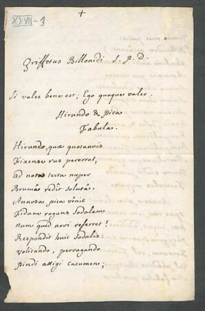 [Epistel von Anonymus an François-Joseph Terrasse Desbillons]