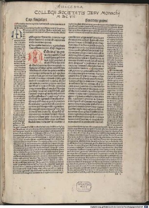 Liber canonis auicen[n]e p[ri]ncipis abohaly de medicina : que[m] de arabico in latinum transtulit toleti gerardus cremonensis, Lib. 4, Fen 1