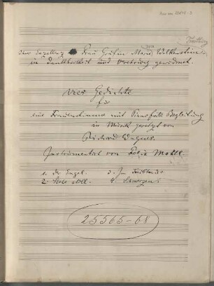 Vier Gedichte für eine Frauenstimme mit Pianoforte - Begleitung / Ausw. Bearb. - BSB Mus.ms. 20848#Beibd.2