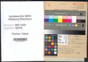 Entnazifizierung Oskar Fischer , geb. 12.05.1904 (Technischer Angestellter)
