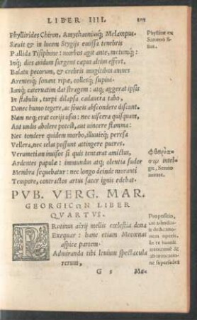 Pub. Verg. Mar. Georgicon Liber Quartus.