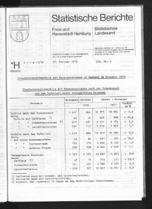 Straßenverkehrsunfälle mit Personenschaden in Hamburg im November 1978 : Lfd. Nr. 4