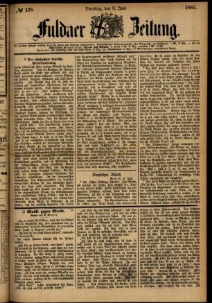 Ausgabe vom Dienstag, den 09. Juni 1885.