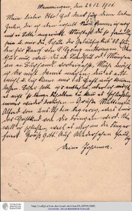 Brief vom 24.12.1901