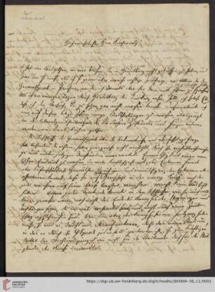 Korrespondenz Isaak Dorner / Carl Ullmann: Brief von Isaak August Dorner an Carl Ullmann
