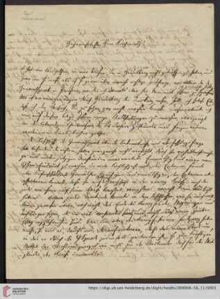 Korrespondenz Isaak Dorner / Carl Ullmann: Brief von Isaak August Dorner an Carl Ullmann