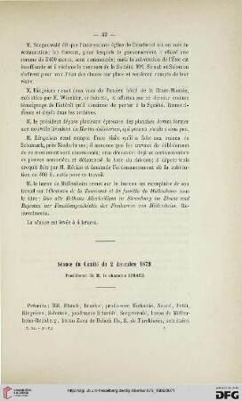 Séance du Comité du 2 décembre 1879