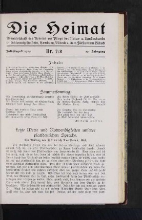 Letzte Werte und Notwendigkeiten unserer plattdeutschen Sprache.