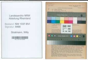Entnazifizierung Willy Stratmann , geb. 13.02.1915 (Vertreter)