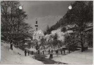 Winterlandschaft, Ramsau, Kirche und Reiteralpe