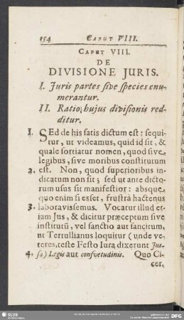 Caput VIII. De Divisione Iuris