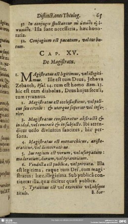 Cap. XV. De Magistratu