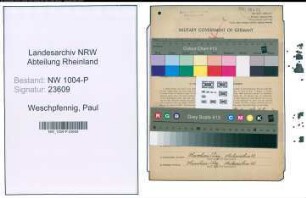 Entnazifizierung Paul Von Weschpfennig , geb. 13.12.1877 (Vertreter)