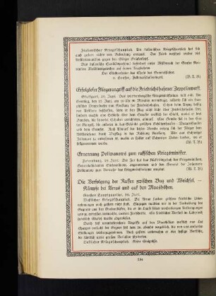 Die Verfolgung der Russen zwischen Bug und Weichsel. - Kämpfe bei Arras und auf den Maashöhen.