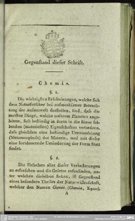 Gegenstand dieser Schrift