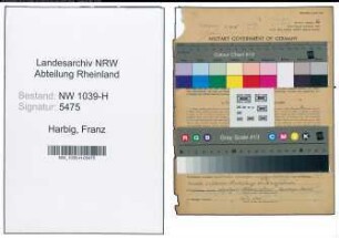 Entnazifizierung Franz Harbig , geb. 25.02.1896 (Finanzangestellter)
