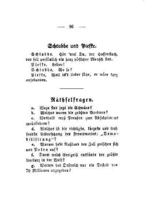 Schtubbe und Piefke