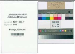 Entnazifizierung Edmund Prange , geb. 00.00.0000 (Baecker)