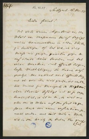 Brief vom 16. Dezember 1855