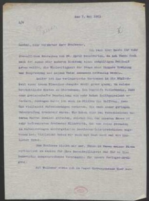 Brief an Max Pauer : 07.05.1915